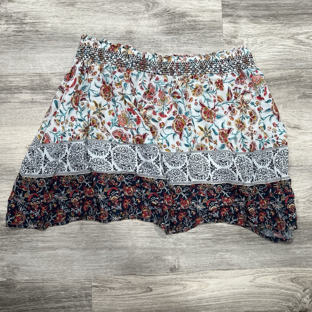 Maurice's Floral Print Strapless/Strap Top Smocked Bohemian Festival Cute S